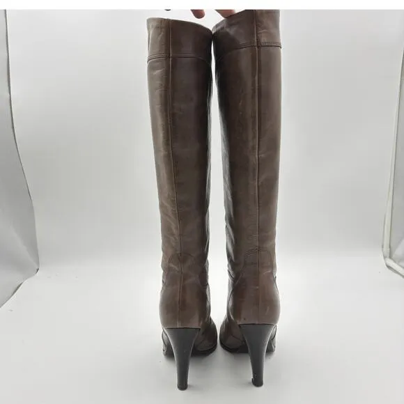 Miss Sixty Tall Knee High Heeled Leather Boots Women's 36 Made in Italy Y2K