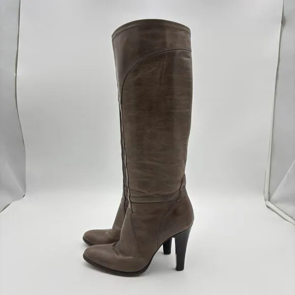 Miss Sixty Tall Knee High Heeled Leather Boots Women's 36 Made in Italy Y2K