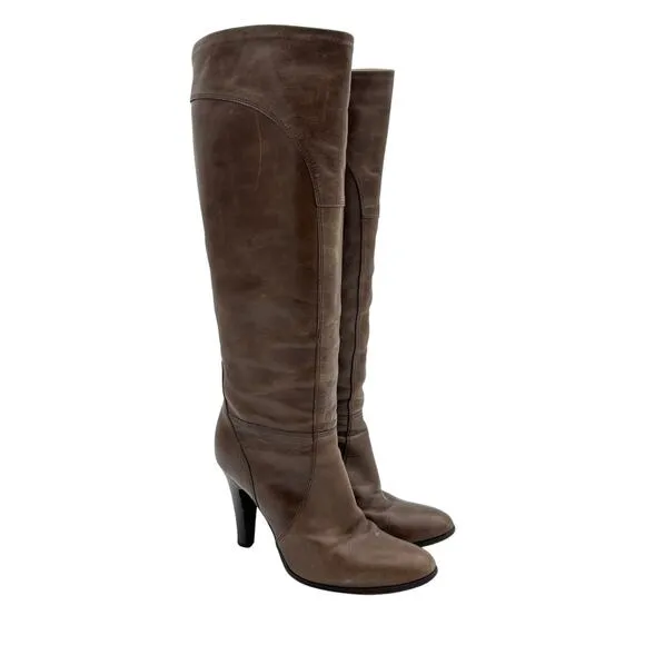 Miss Sixty Tall Knee High Heeled Leather Boots Women's 36 Made in Italy Y2K