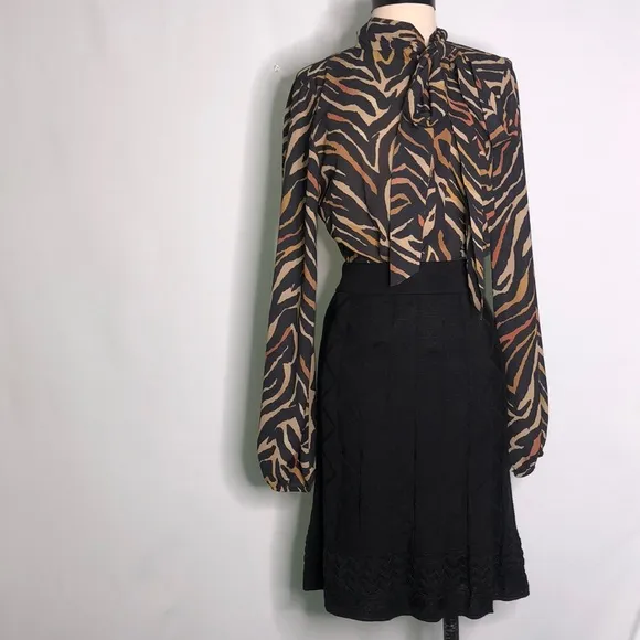 Missoni  Pleated flared Black A-Line knee Length Dress skirt Small 4