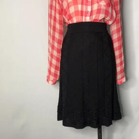 Missoni  Pleated flared Black A-Line knee Length Dress skirt Small 4