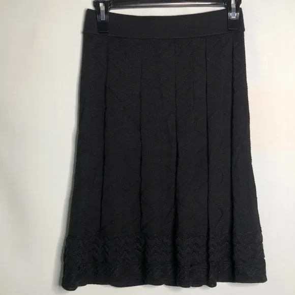 Missoni  Pleated flared Black A-Line knee Length Dress skirt Small 4