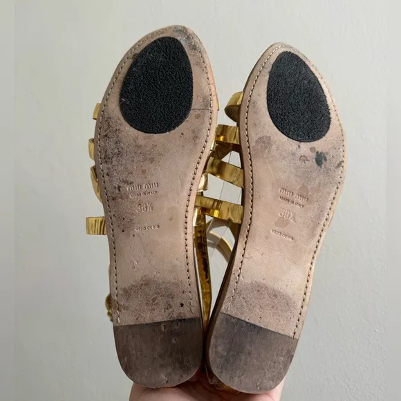 Miu Miu sandals gold gladiator 38.5 spring summer
