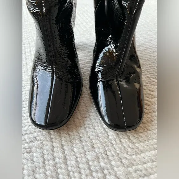 Miu Miu Tall Knee High Black Patent Leather Boots sz 39