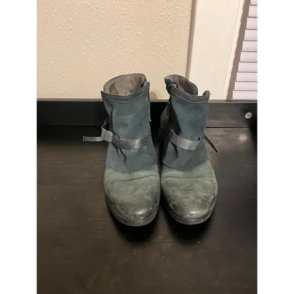 Miz Mooz New York Seymour Blue leather Ankle Boots Size 39 US 8.5
