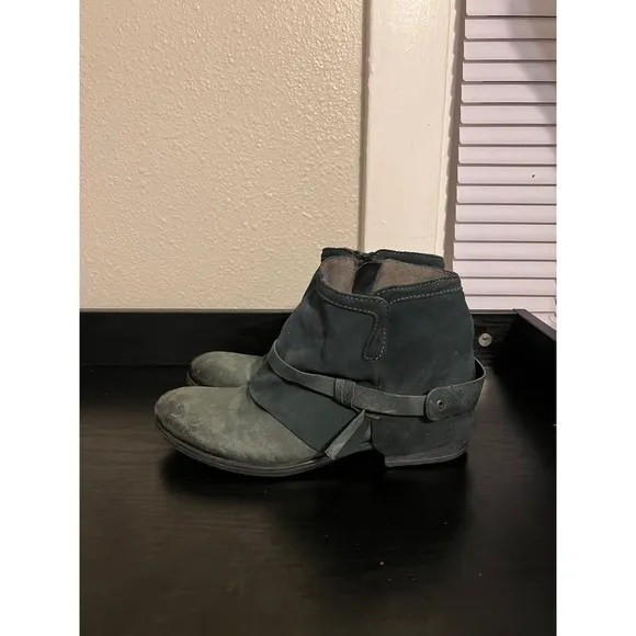 Miz Mooz New York Seymour Blue leather Ankle Boots Size 39 US 8.5