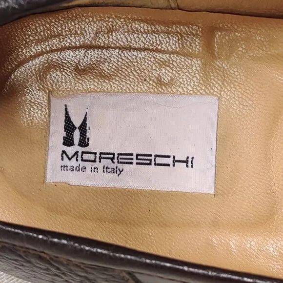 Moreschi ITALY Grain Leather Tassel Loafers Men's Size 11 Brown Slip On Shoes