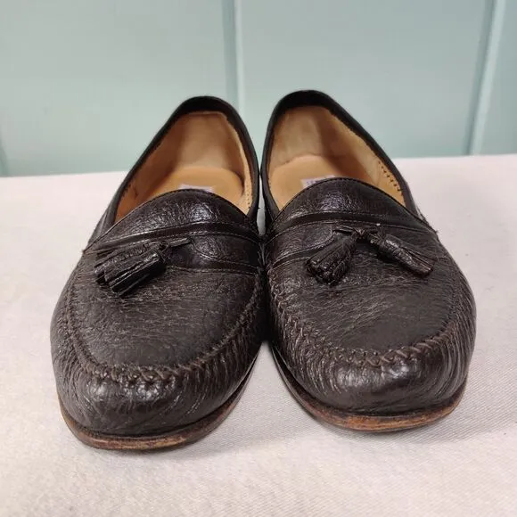 Moreschi ITALY Grain Leather Tassel Loafers Men's Size 11 Brown Slip On Shoes