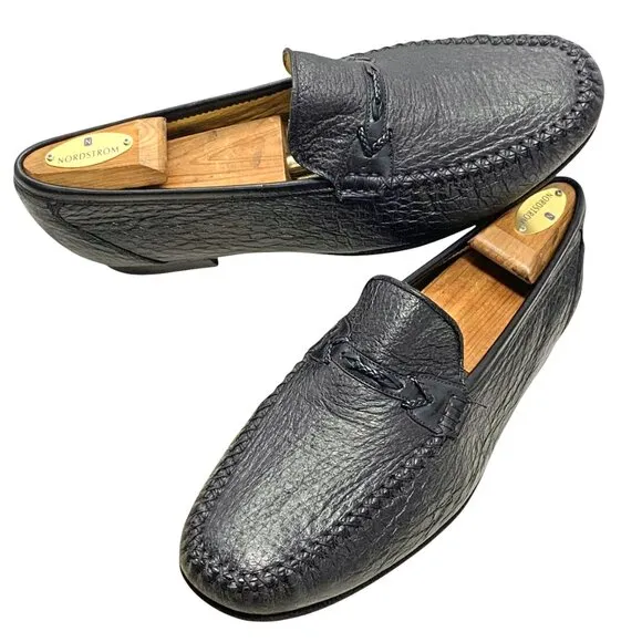 Moreschi Mens Handmade‎ Exotic Peccary Leather Loafers