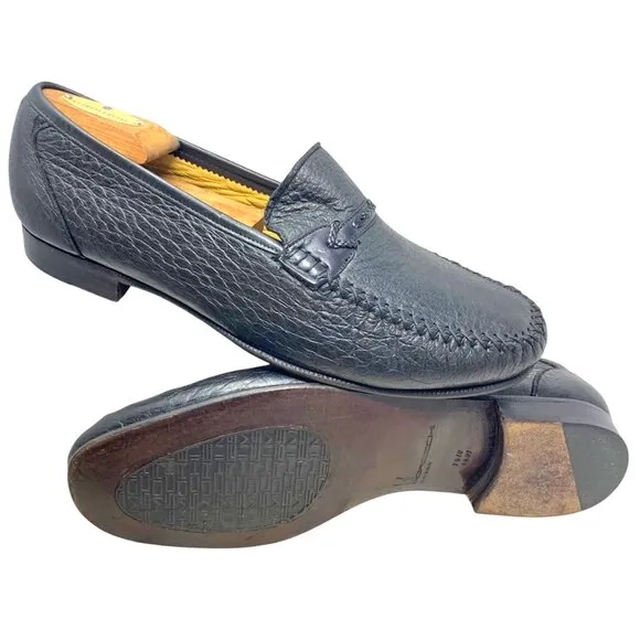 Moreschi Mens Handmade‎ Exotic Peccary Leather Loafers