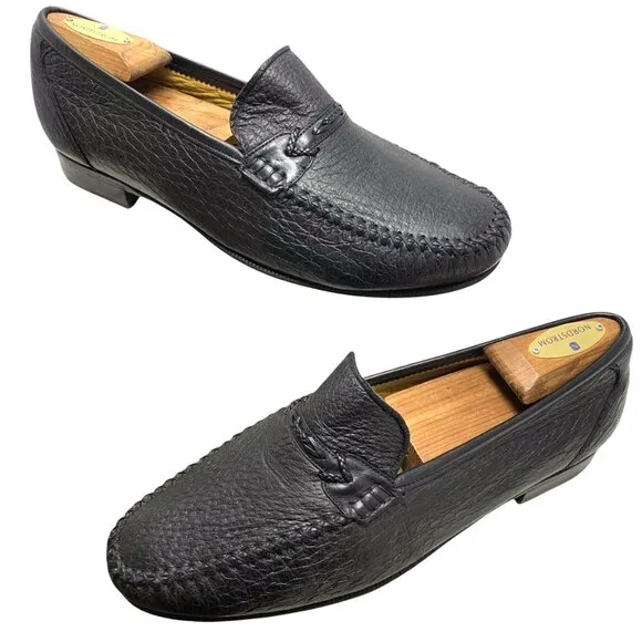 Moreschi Mens Handmade‎ Exotic Peccary Leather Loafers