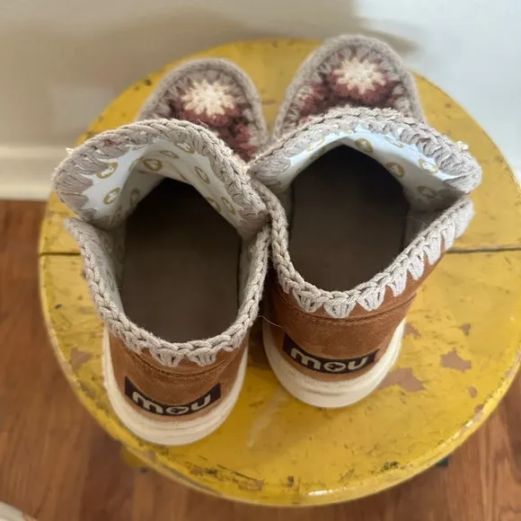 MOU Crochet Crush Ankle Boots Woman's 39 US size 8
