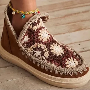 MOU Crochet Crush Ankle Boots Woman's 39 US size 8