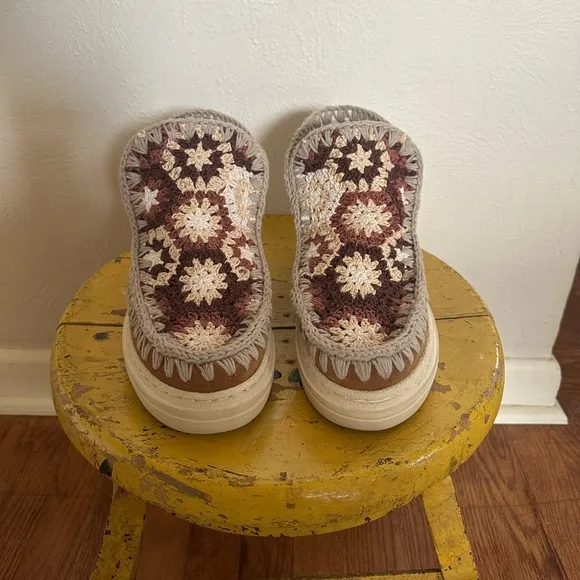 MOU Crochet Crush Ankle Boots Woman's 39 US size 8