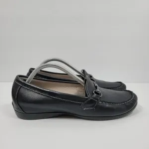 Munro American Women's Black Leather Slip On Loafers M555081 US Size 7.5M