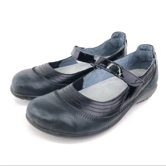 Naot Black Leather Mary Jane Comfort Shoes 7