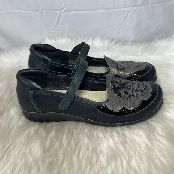 Naot Black Leather Koru Motu Mary Jane Comfort Shoes Sz 40/9-9.5