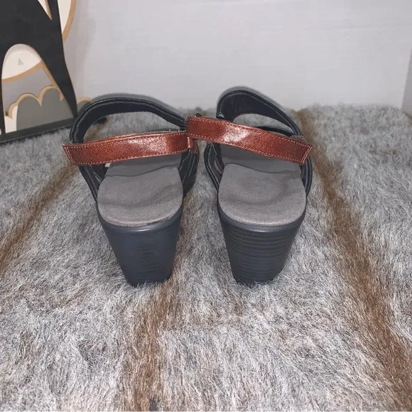 Naot Brown and Black Leather Sandals- Size 39