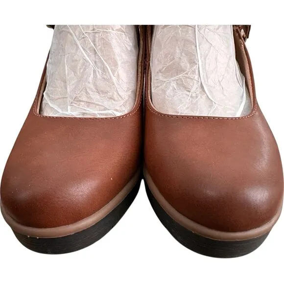 Naturalizer Shoes SOUL ADORE MARY JANE WEDGE Woman’s Sz 8.5M Pump Toffee Brown