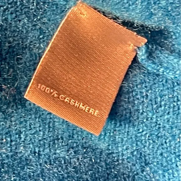 Neiman Marcus Cashmere Collection Cashmere Turtleneck Blue L large