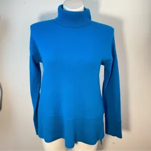 Neiman Marcus Cashmere Collection Cashmere Turtleneck Blue L large