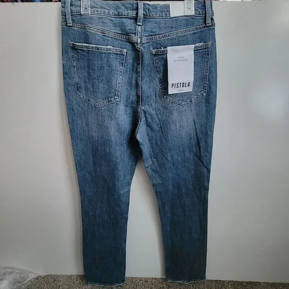 NEW 32 PISTOLA PEEK A BOO WILLOW WASH COLLEEN HIGH RISE SLIM BOOT CUT JEANS NWT