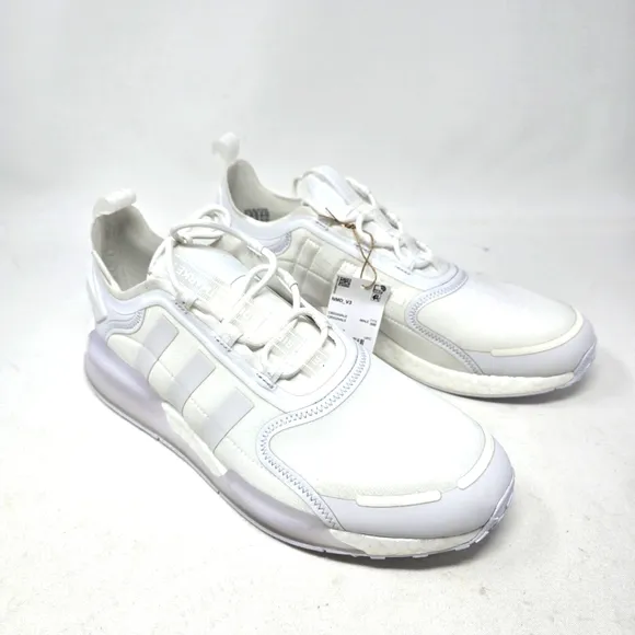 New Adidas Originals NMD R1 V3 Triple White Athletic Shoes GX9586 Mens 12 No Box