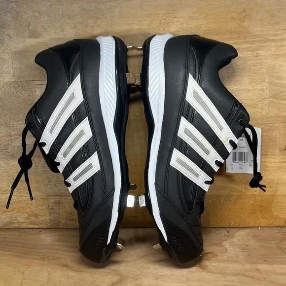 NEW Adidas Spinner 7 Low Mens Sz 12 Metal Spikes Baseball Shoes Blk 113195