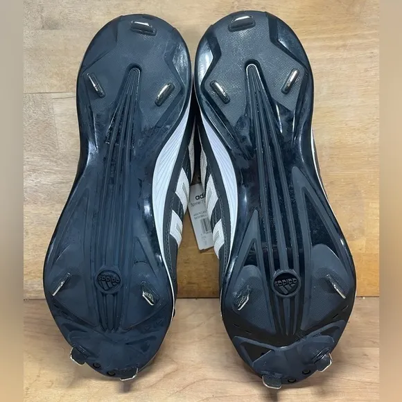 NEW Adidas Spinner 7 Low Mens Sz 12 Metal Spikes Baseball Shoes Blk 113195
