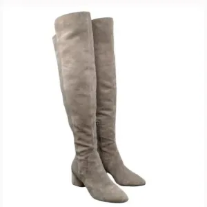 NEW Antonio Melani Haddison Suede Over-the-Knee Block Heel Boots in Taupe sz 6.5