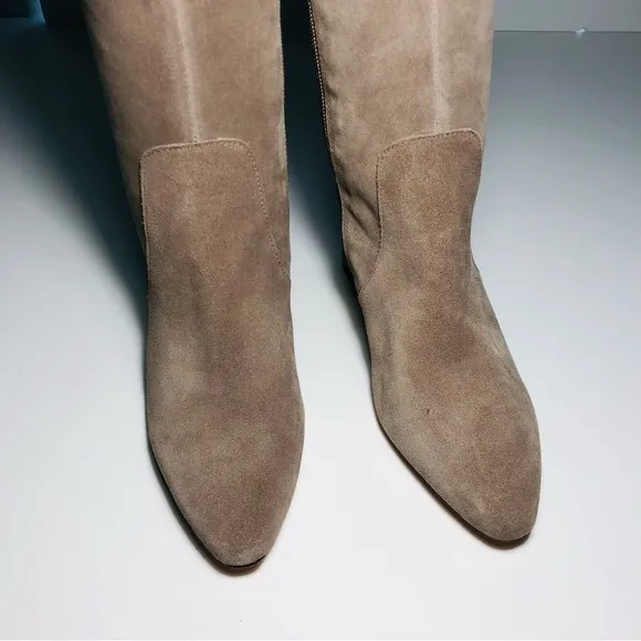 NEW Antonio Melani Haddison Suede Over-the-Knee Block Heel Boots in Taupe sz 6.5