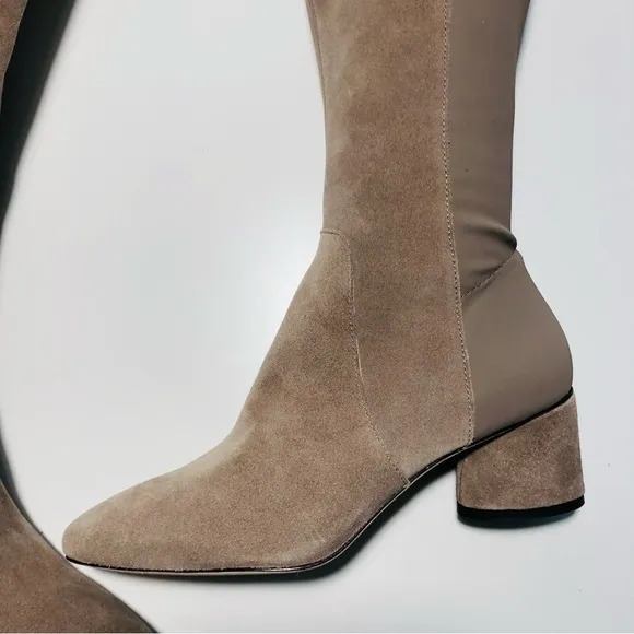 NEW Antonio Melani Haddison Suede Over-the-Knee Block Heel Boots in Taupe sz 6.5
