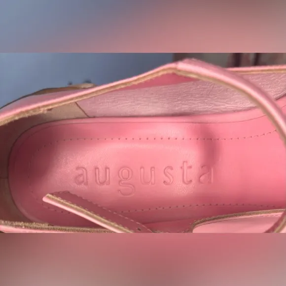 NEW Augusta Pink and Black Women's Mary Jane Loafers, US Size 6.5 / EU Size 37.