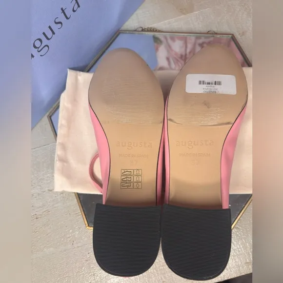 NEW Augusta Pink and Black Women's Mary Jane Loafers, US Size 6.5 / EU Size 37.