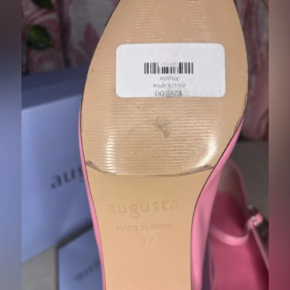 NEW Augusta Pink and Black Women's Mary Jane Loafers, US Size 6.5 / EU Size 37.