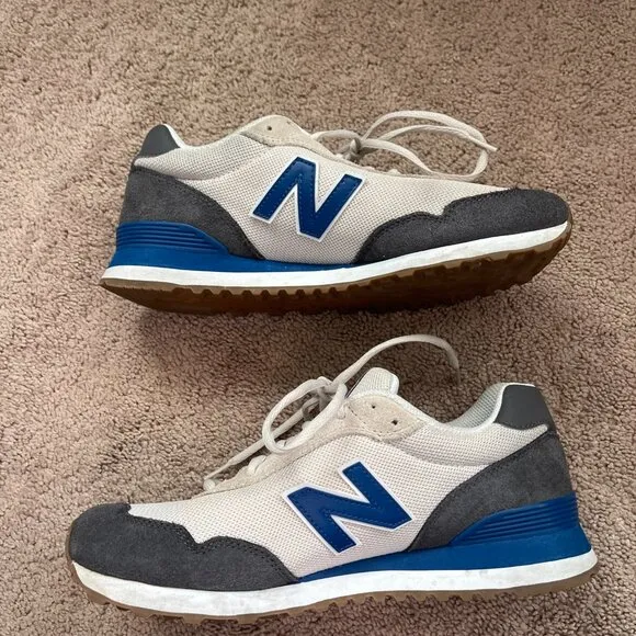 New Balance 515 Mens Size 10 Suede Gray Blue Comfort Logo Sneakers Shoes Trainer