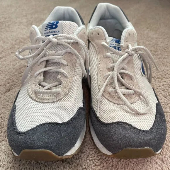 New Balance 515 Mens Size 10 Suede Gray Blue Comfort Logo Sneakers Shoes Trainer