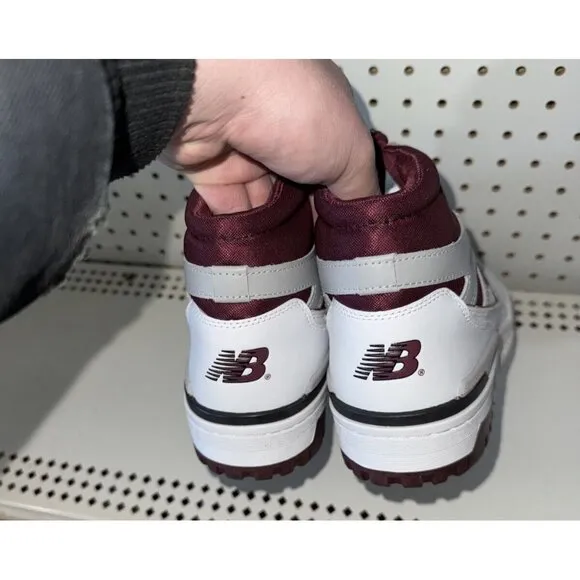 New Balance 650R Mens Leather Athletic Shoes Sneakers Size 8.5 White Burgundy