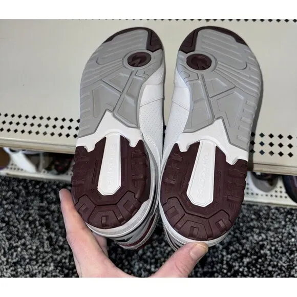 New Balance 650R Mens Leather Athletic Shoes Sneakers Size 8.5 White Burgundy