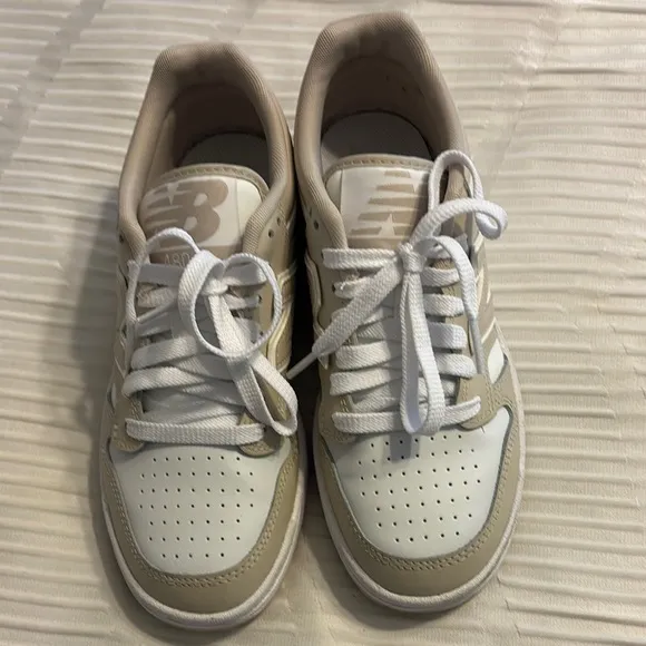 New Balance Cream and White Athletic Shoes