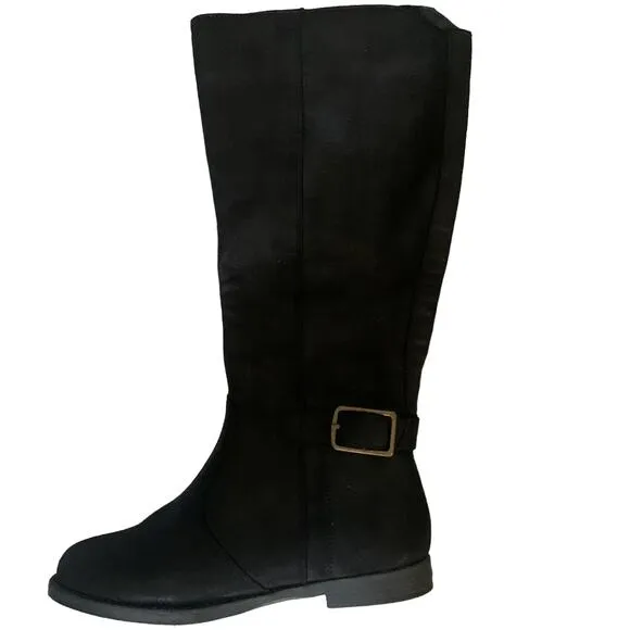 NEW BELLA VITA MAKAYLA BLACK FAUX SUEDE TALL RIDING BOOTS 6 (WIDE CALF)