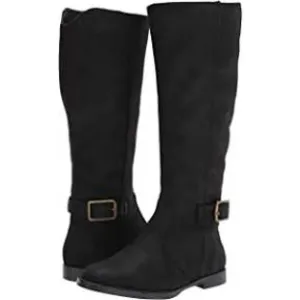 NEW BELLA VITA MAKAYLA BLACK FAUX SUEDE TALL RIDING BOOTS 6 (WIDE CALF)