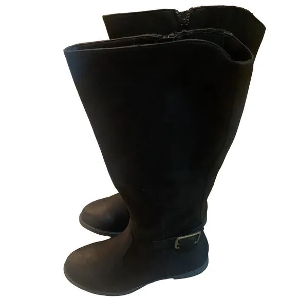 NEW BELLA VITA MAKAYLA BLACK FAUX SUEDE TALL RIDING BOOTS 6 (WIDE CALF)