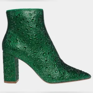 🌸NEW BETSEY JOHNSON CADY EMERALD WOMEN’S ANKLE BOOTS Sz 7 WITH BOX.
