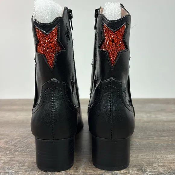NEW Betsey Johnson EDISON Women’s Rhinestone Embellished Western Boots Size 5.5