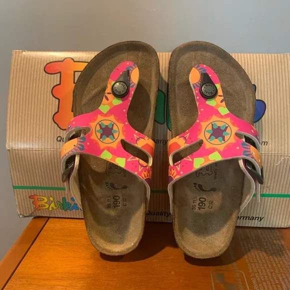 New Birkenstock Birki’s Milo’s Indian Pattern PinkKids Sandals
