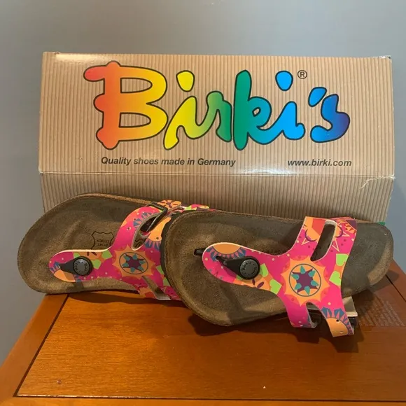 New Birkenstock Birki’s Milo’s Indian Pattern PinkKids Sandals