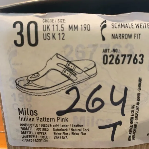 New Birkenstock Birki’s Milo’s Indian Pattern PinkKids Sandals