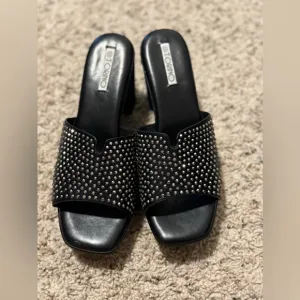 New  black crystal sandals size 10 US 41 Uk