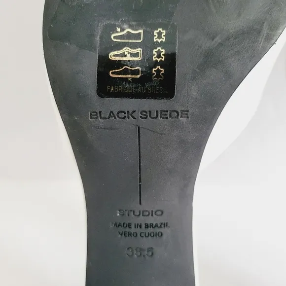New Black Suede Studio Dia Slide Sandals, Size 8,5